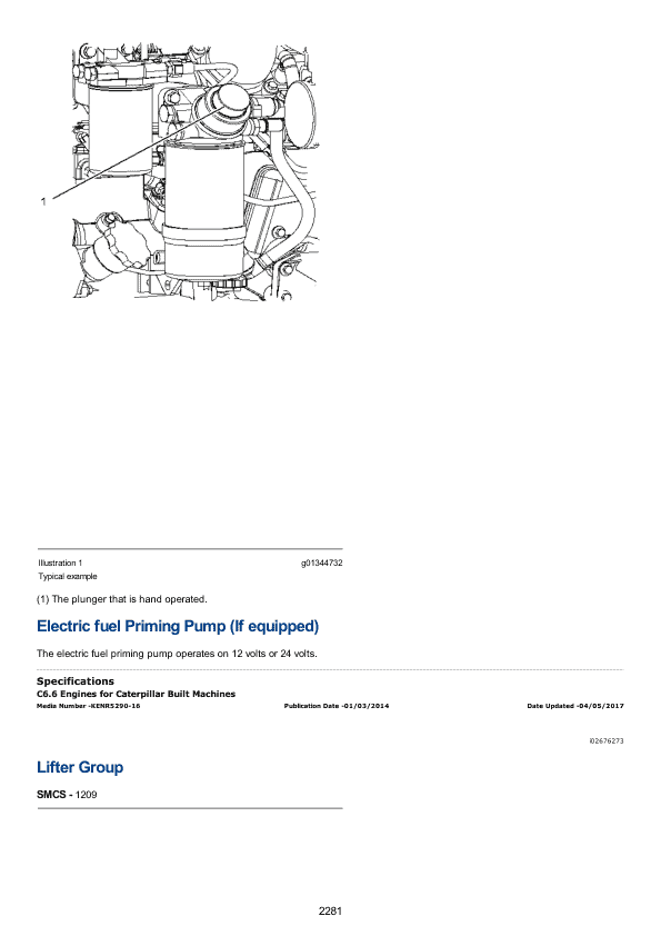 Caterpillar CAT C6.6 Engine Machine Service Repair Manual (C6E00001 and up) Workshop Guide