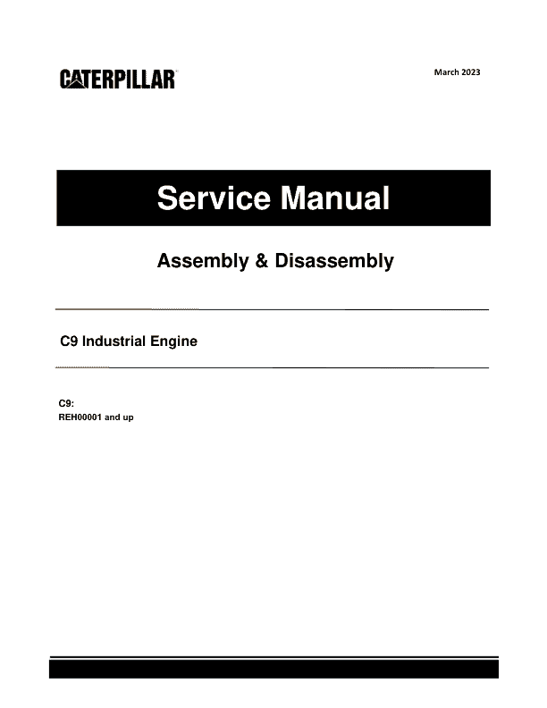 Caterpillar CAT C9 Engine Service Repair Manual (REH00001 and up)