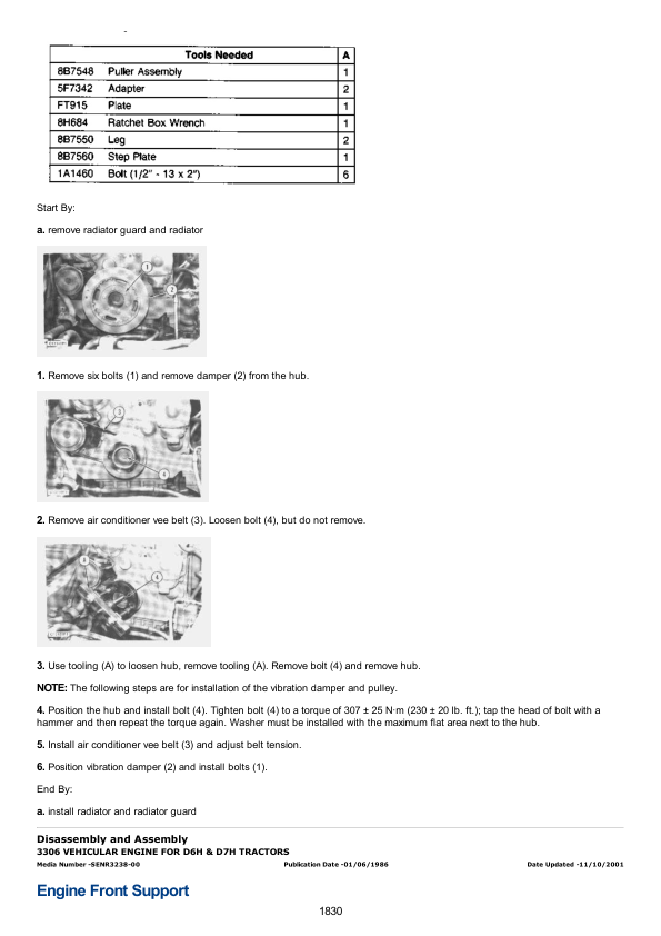 Caterpillar CAT D7H Track Type Tractor Service Repair Manual (79Z00001 till 03999)
