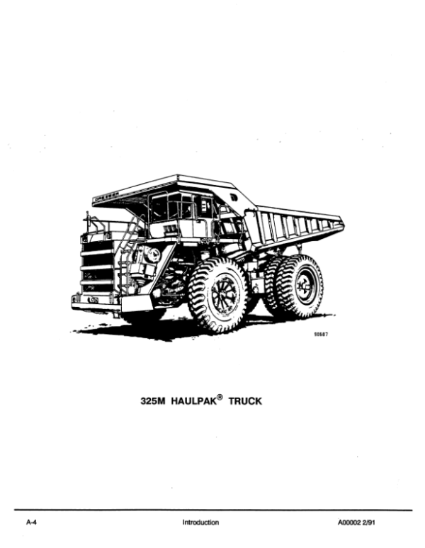 Komatsu 325M Dump Truck (Haulpack) Service Repair Manual Workshop Guide