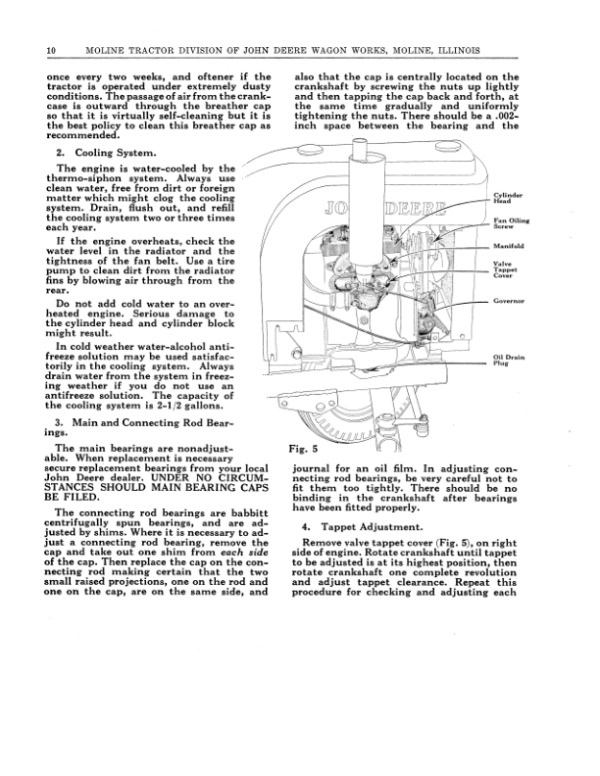 John Deere No. 103T for Model ‘LI’ Tractor Operator’s Manual (DIR127A) Workshop Guide