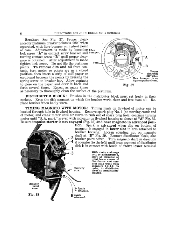 John Deere No. 5 Combine – Setup & Adjustments Operator’s Manual (DIR136) Workshop Guide