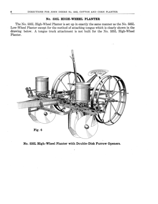 John Deere 535L Cotton & Corn Planter Operator’s Manual (DIR147A) Workshop Guide