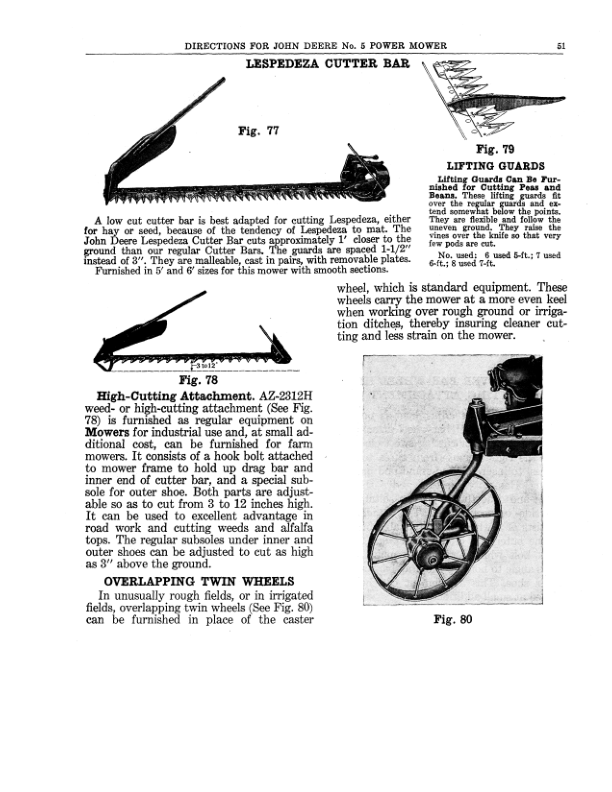 John Deere No. 5 Power Mower Operator’s Manual (DIR180B) Workshop Guide