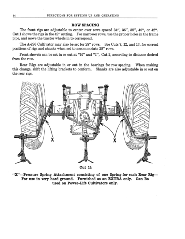 John Deere A-290 Series Two-Row Tractor Cultivators Operator’s Manual (DIR257) Workshop Guide