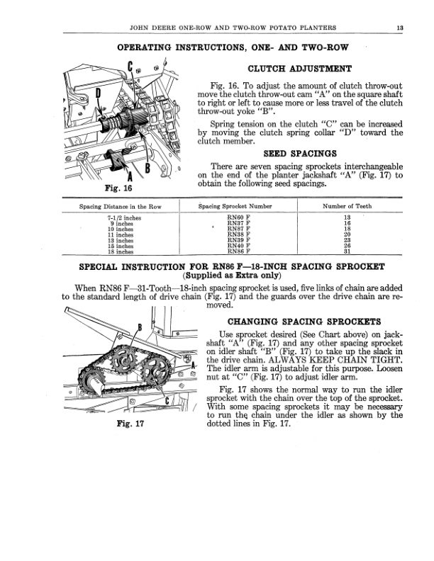 John Deere Potato Planters (1-Row, 2-Row) Operator’s Manual (DIR25B) Workshop Guide