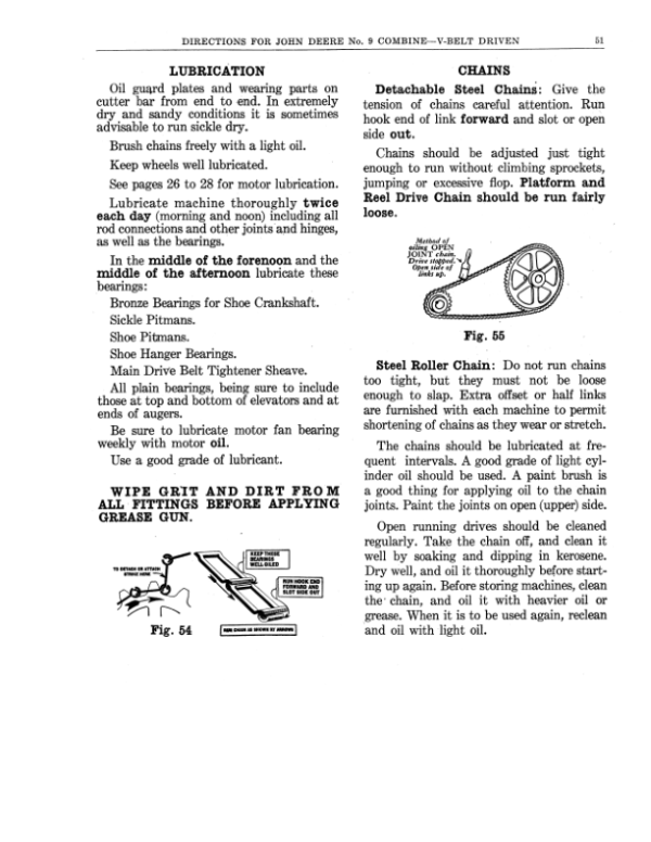 John Deere No. 9 Combine V-Belt Driven Operator’s Manual (DIR347A) Workshop Guide