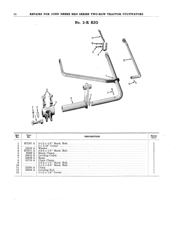 John Deere H300 Series Row-Crop Cultivator Operator’s Manual (DIR398) Workshop Guide