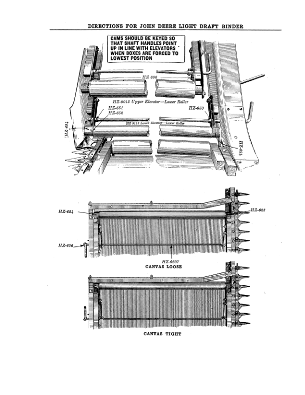 John Deere Setting Light Draft Binder (With Repair Parts) Operator’s Manual (DIR3D) Workshop Guide