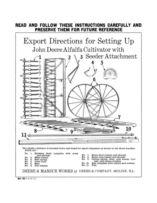 John Deere Alfalfa Cultivator Operator’s Manual (DIR80B) Workshop Guide