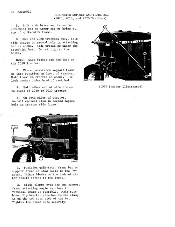 John Deere AU 468 Bean Harvester Operator’s Manual (DIRN159689) Workshop Guide