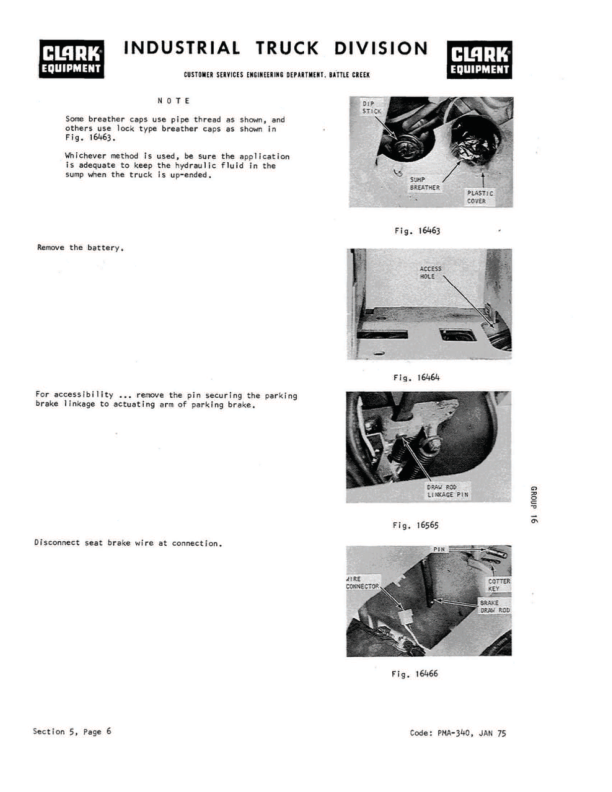 Clark EC500-20, EC500-25, EC500-S30 Forklift Overhaul Manual Workshop Guide
