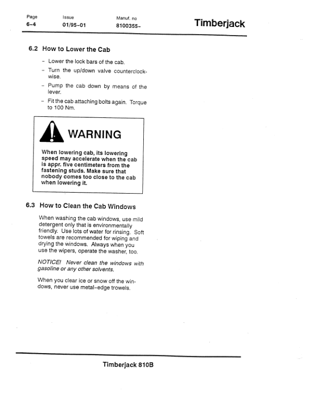 John Deere 810B Forwarders Operator’s Manuals (F035823) Workshop Guide