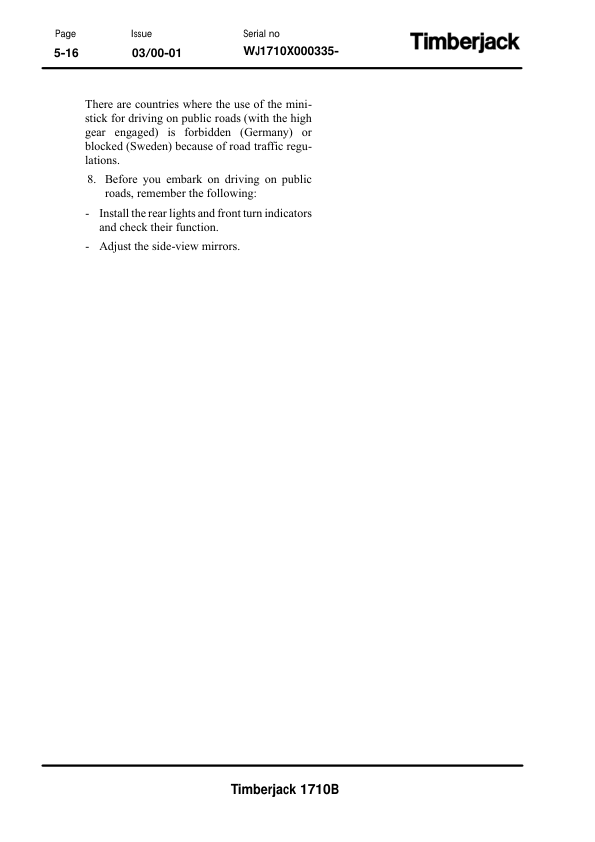 John Deere 1710B Forwarders Operator’s Manuals (F059859) Workshop Guide