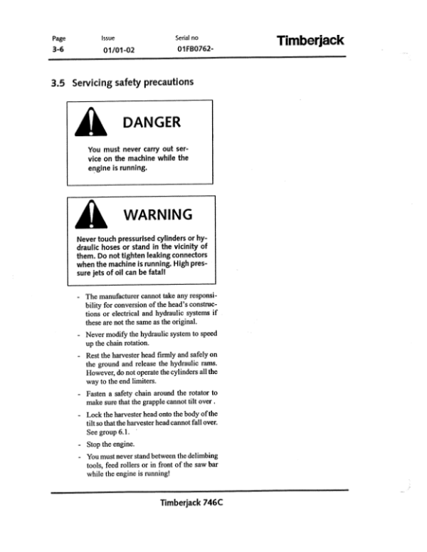 John Deere 746C Harvesting Heads Operator’s Manuals (F061609) Workshop Guide