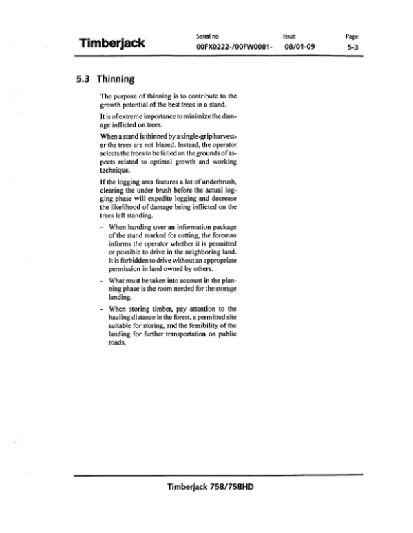 John Deere 758, 758HD Harvesting Heads Operator’s Manuals (F062436) Workshop Guide