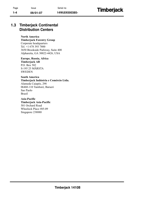 John Deere 1410B Forwarders Operator’s Manuals (F062562) Workshop Guide