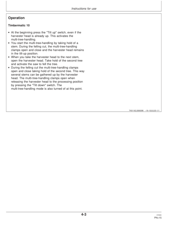 John Deere 758HD Harvesting Heads Operator’s Manuals (F069890) Workshop Guide