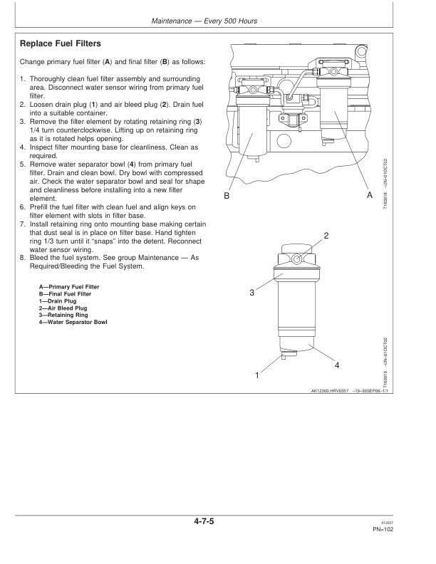 John Deere 970D, 1070D Wheeled Harvesters Operator’s Manuals (F071370) Workshop Guide