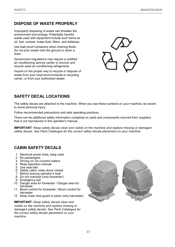 John Deere 1110E T3, 1210E T3, 1510E T3 Forwarders Operator’s Manuals (F074183) Workshop Guide