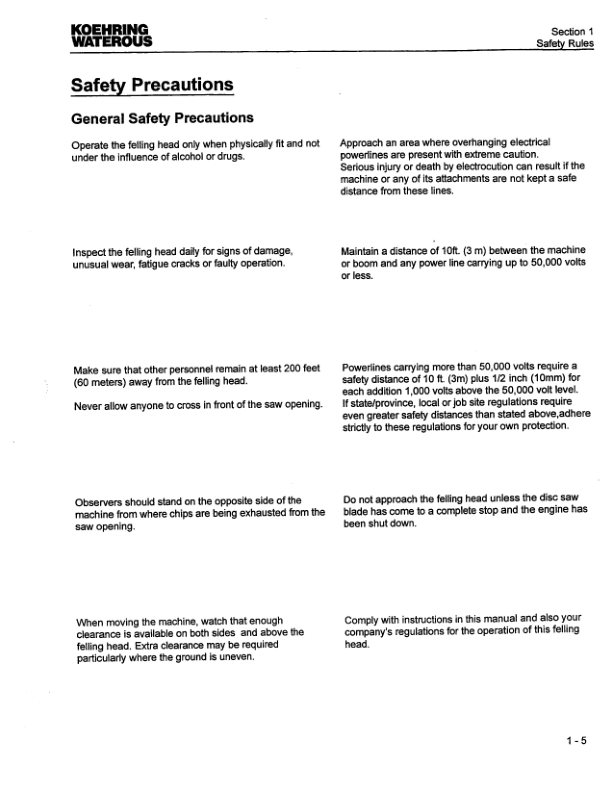 John Deere 20 INCH Stt Disc Saw Felling Heads Operator’s Manuals (F276733) Workshop Guide