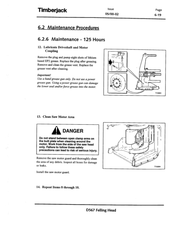 John Deere D567 Dtt Disc Saw Felling Heads Operator’s Manuals (F287668) Workshop Guide