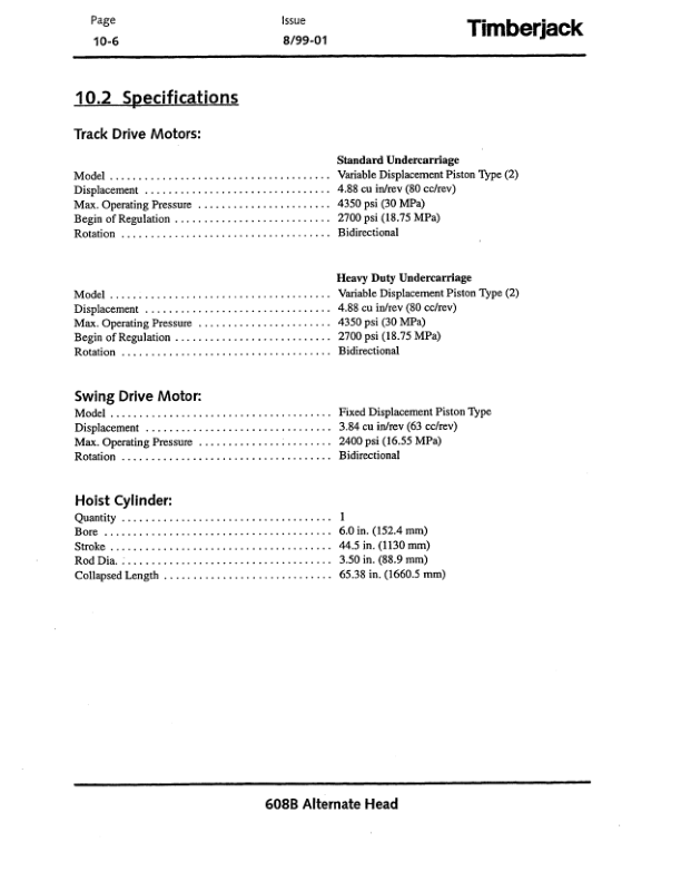 John Deere 608B Tracked Harvesters Operator’s Manuals (F294828) Workshop Guide