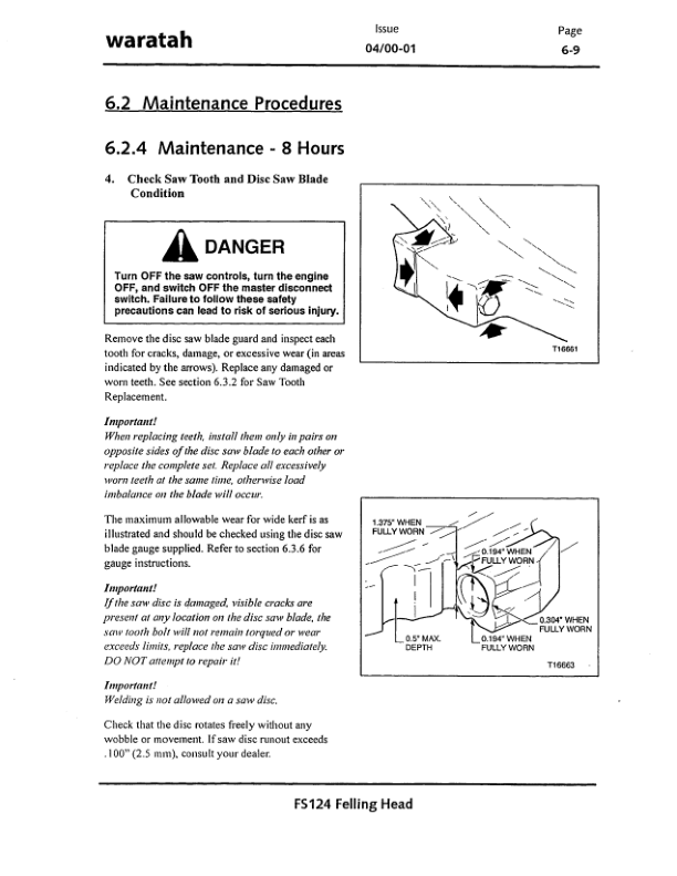 John Deere FS124 Stt Disc Saw Felling Heads Operator’s Manuals (F295407) Workshop Guide