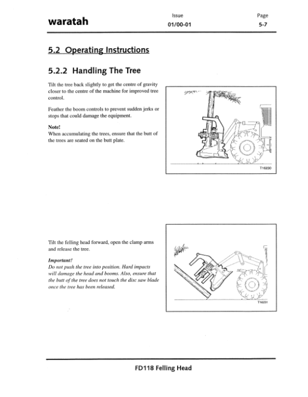 John Deere FD118 Dtt Disc Saw Felling Heads Operator’s Manuals (F295409) Workshop Guide