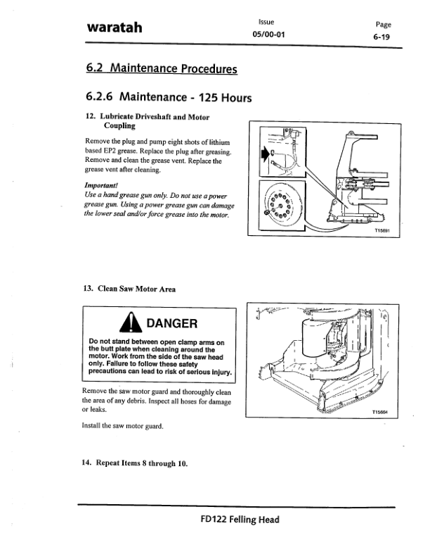 John Deere FD122 Dtt Disc Saw Felling Heads Operator’s Manuals (F295411) Workshop Guide