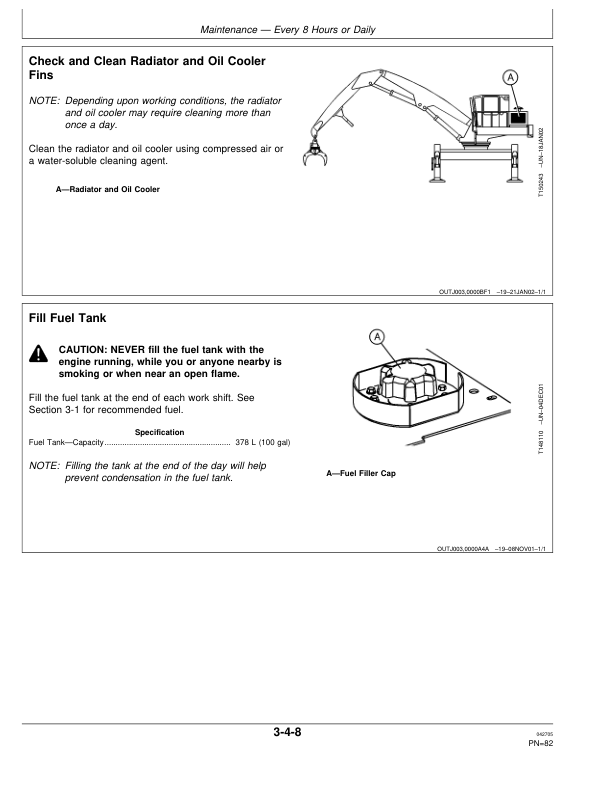 John Deere 535, 530B Knuckleboom Loader Operator’s Manuals (F389371) Workshop Guide