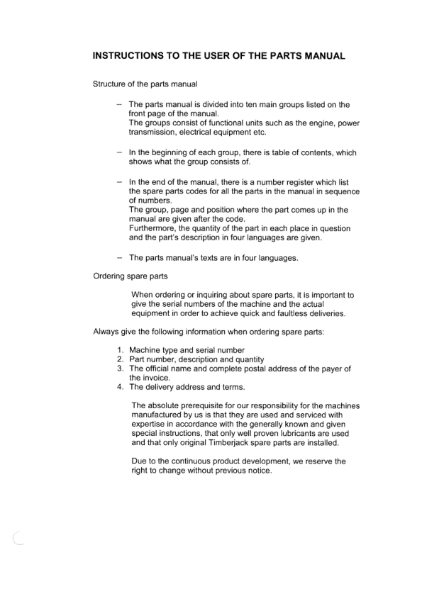 Timberjack 720 Harvesting Heads (SN 12FH0001-) Parts Catalog Manual Workshop Guide