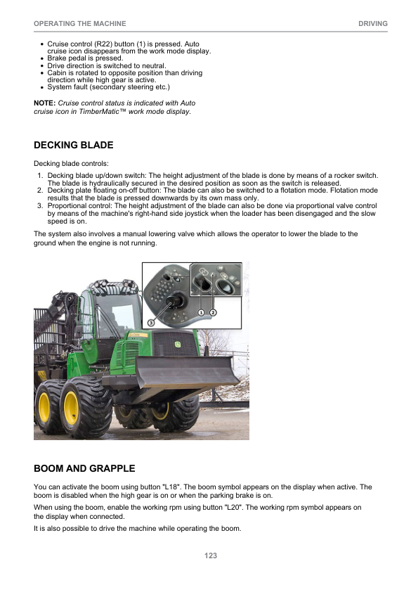 John Deere 1910G FFC Forwarders Operator’s Manuals (F709024) Workshop Guide