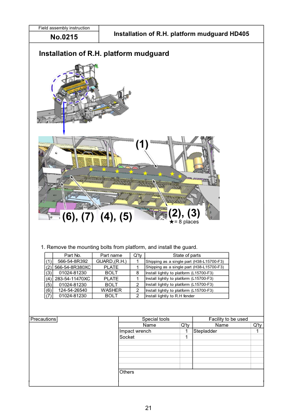 Komatsu HD325-8, HD405-8 Dump Truck Service Repair Manual Workshop Guide