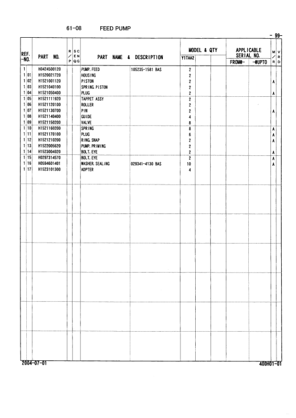 Mitsubishi S16R-Y1TAA2 Engine (SN 11677-) Parts Catalog Manual Workshop Guide