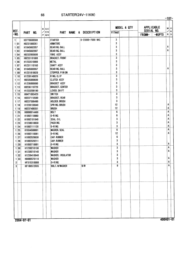 Mitsubishi S16R-Y1TAA2 Engine (SN 11677-) Parts Catalog Manual Workshop Guide