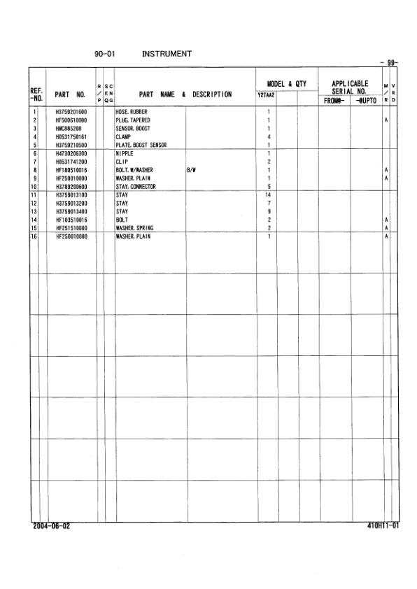 Hitachi S6R-Y1TAA1 Engine (SN 15712-) Parts Catalog Manual Workshop Guide