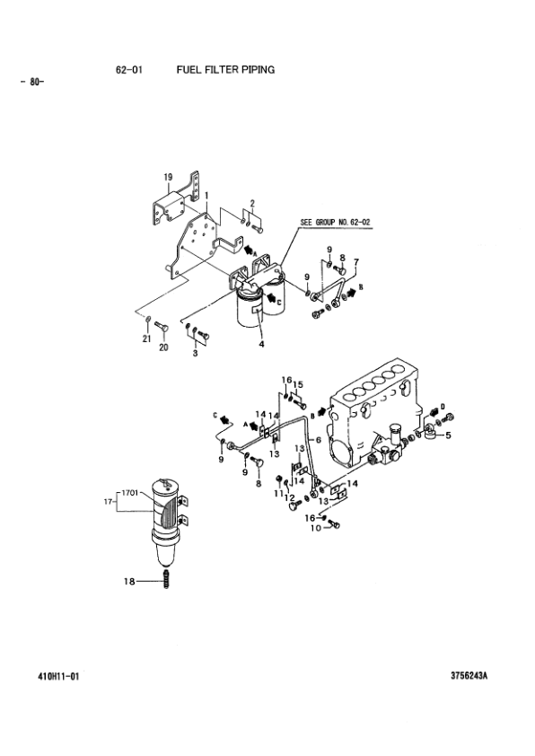 Hitachi S6R-Y1TAA1 Engine (SN 15712-) Parts Catalog Manual Workshop Guide