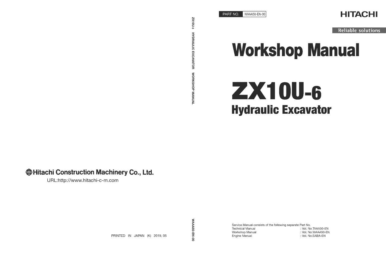 Hitachi ZX10U-6 Mini Excavator Service Repair Manual