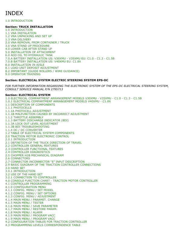 Hyster C1.0, C1.3, V30XMU Man-Up Turret Trucks A467 Series Repair Manual Workshop Guide