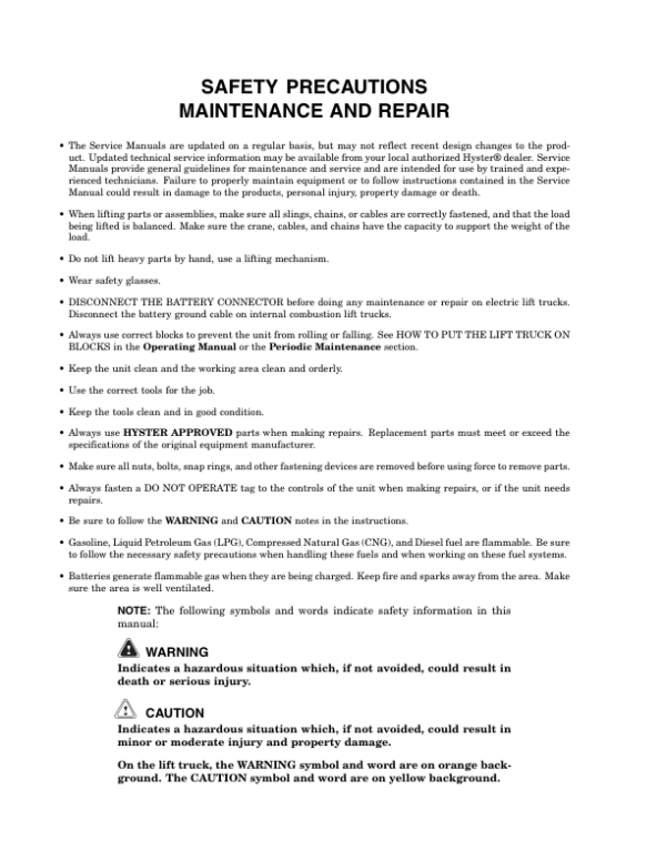 Hyster C60Zac Pallet Truck B478 Series Repair Manual Workshop Guide