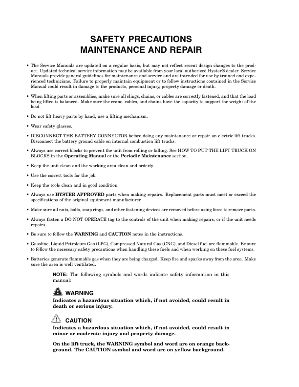 Hyster C80ZAC Pallet Trucks B479 Series Repair Manual Workshop Guide