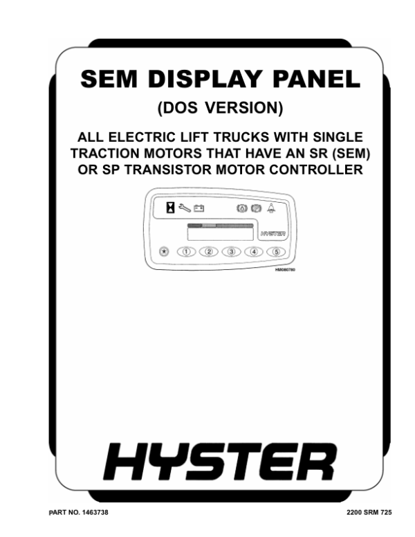 Hyster E3.50XL, E4.00XL, E5.00XL, E5.00XL, E5.50XL Electric Forklift Truck C098 Series Repair Manual (EU) Workshop Guide