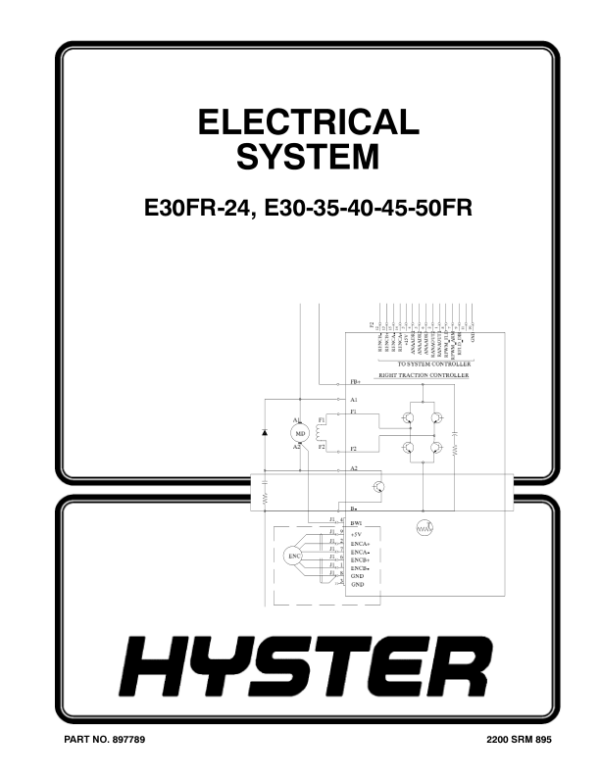 Hyster E30FR, E30FR-24, E35FR, E40FR, E45FR, E50FR Electric Forklift Truck Z943 Series Repair Manual Workshop Guide