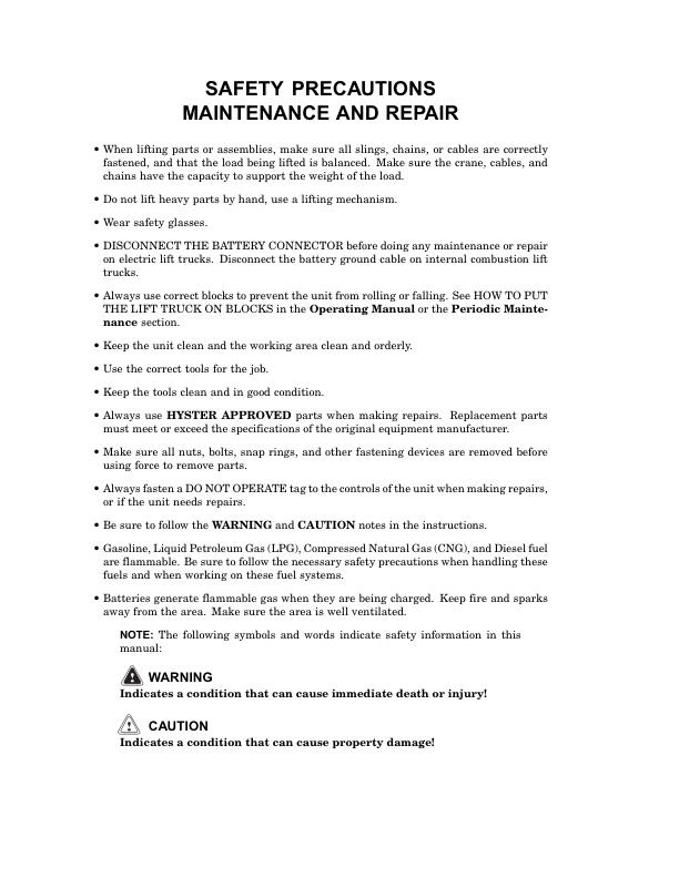 Hyster E45Z, E50Z, E55Z, E60Z, E65Z Electric Forklift Truck G108 Series Repair Manual (USA) Workshop Guide