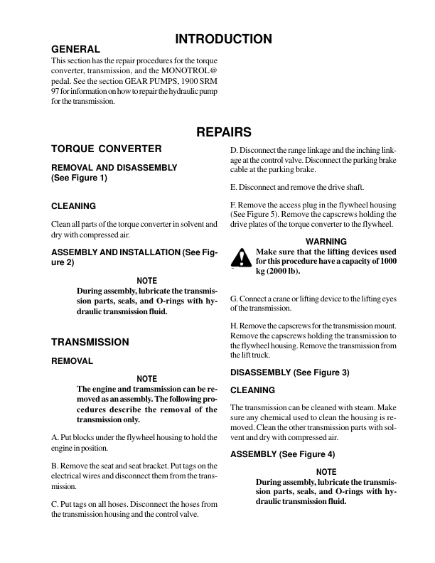 Hyster H10.00H, H11.50H, H12.50H, P7.00B, P9.00B Lift Truck C007 Series Repair Manual (EU) Workshop Guide
