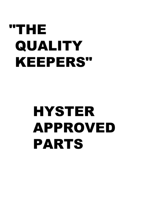 Hyster H1050HD-CH, H1150HD-CH Forklift Truck E117 Series Repair Manual (USA) Workshop Guide