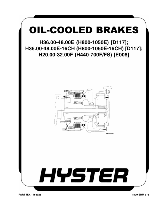Hyster H20.00F, H22.00F, H25.00F, H28.00F, H32.00F Forklift Truck E008 Series Repair Manual (EU) Workshop Guide