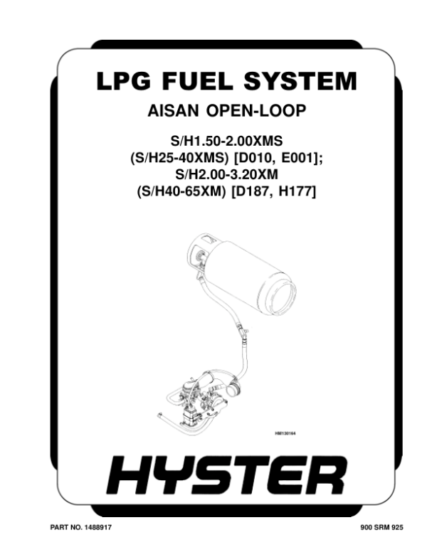 Hyster H25-35XM, H40XMS Forklift E001 Series Repair Manual Workshop Guide