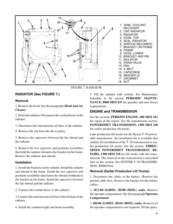 Hyster H300XL, H330XL, H360XL-EC Forklift Truck C019 Series Repair Manual (USA) Workshop Guide